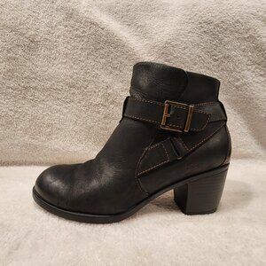 B.O.C. - Black Leather Zip Ankle Boots Women's Size 9M